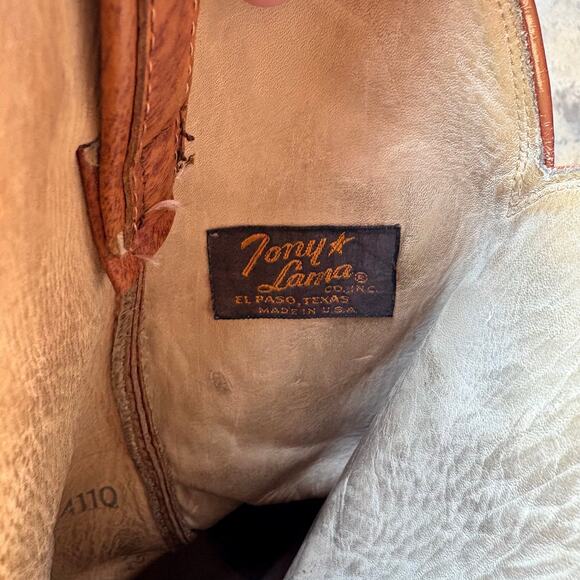 Vintage Tony Lama Leather Cowboy Boots - Picture 6 of 8
